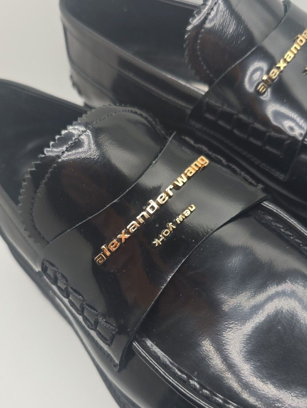 Alexander Wang Black Patent Leather Platform Loafers - Picture 3 of 7
